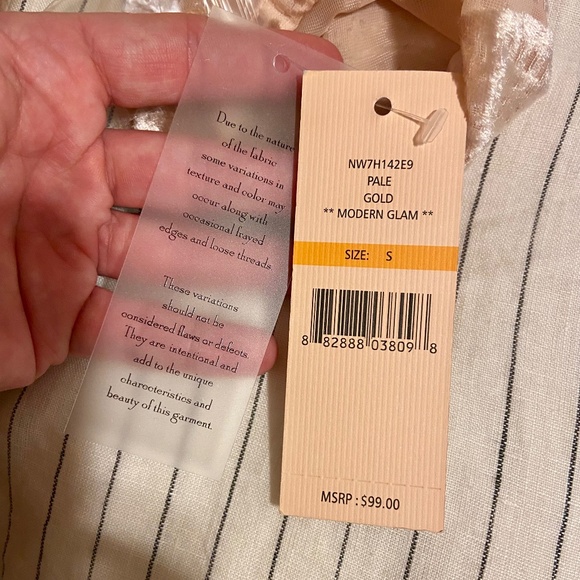 NWT Nanette Lepore Modern Glam Gold Burnout Velvet Blouse - Small - Picture 9 of 15